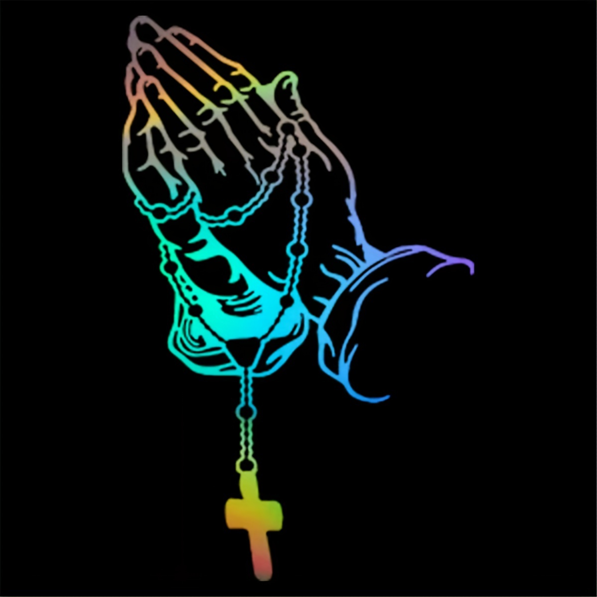 Cross Praying Hands Christian Car Sticker Fashion Waterproof - Temu