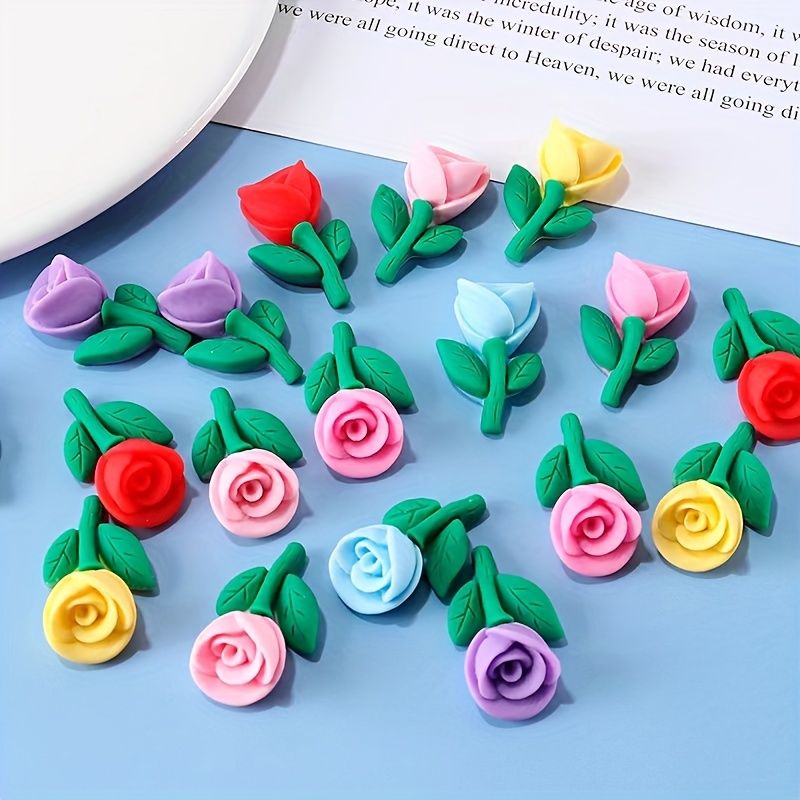 Diy Rose Flower Earrings Hair Accessories Ornaments Resin Accessories  Stationery Mobile Phone Case Keychain Cup Hole Shoes Refrigerator Stickers  Decorative Patches Children's Stickers Materials | Free Shipping For New  Users | Temu