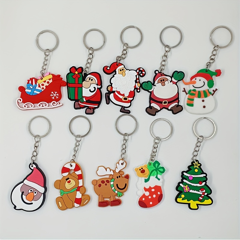 20pcs Christmas Series Keychain Cute Metal Key Ring Purse Bag Backpack Car Key Charm Christmas Tree Decoration Accessory Party Favors Gift,Temu