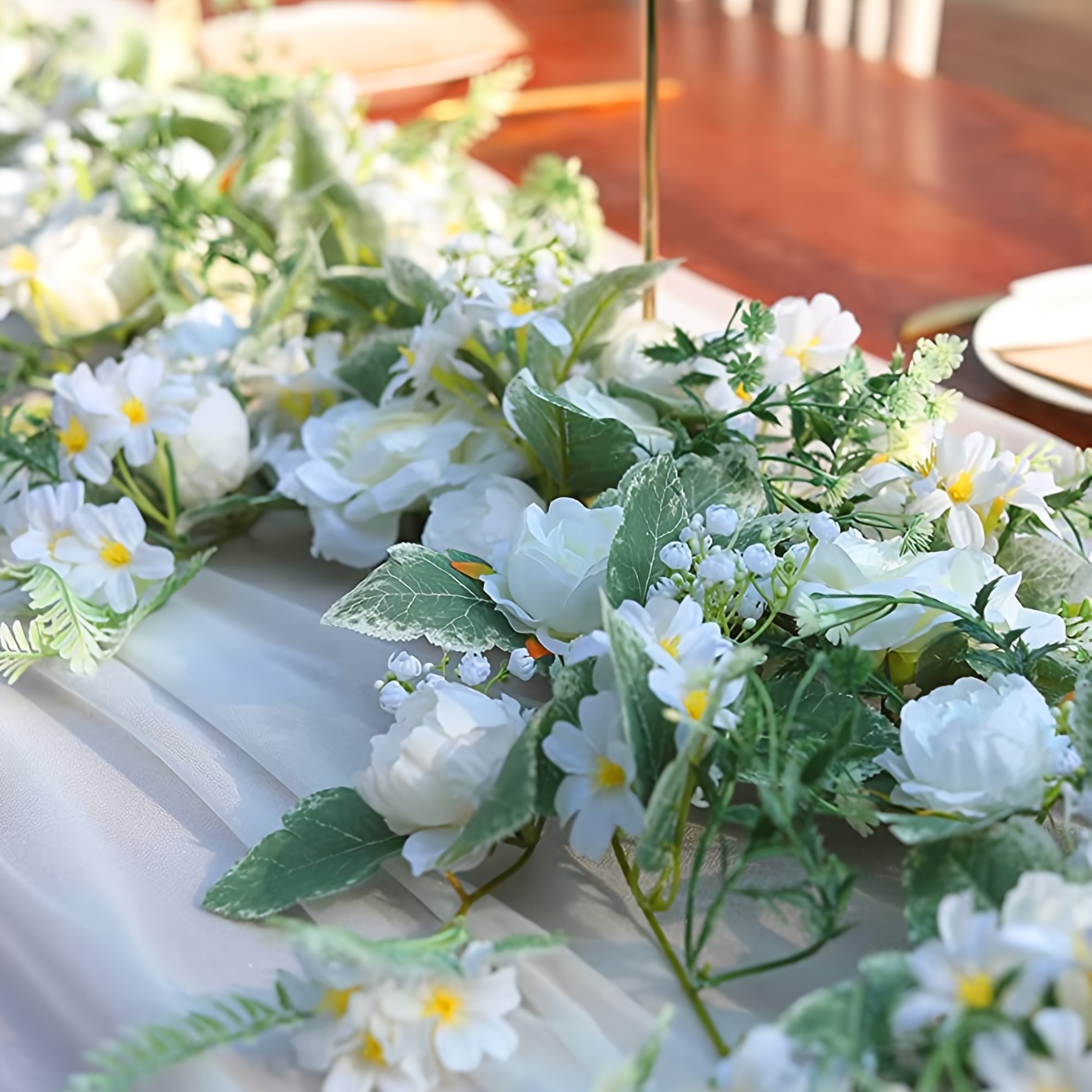 Pink Artificial Rose Garland for Wedding Decor