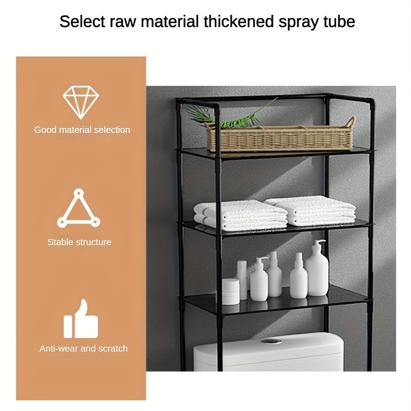 Bathroom Storage Shelf Over Toilet 3 Tiers Bathroom Wall - Temu