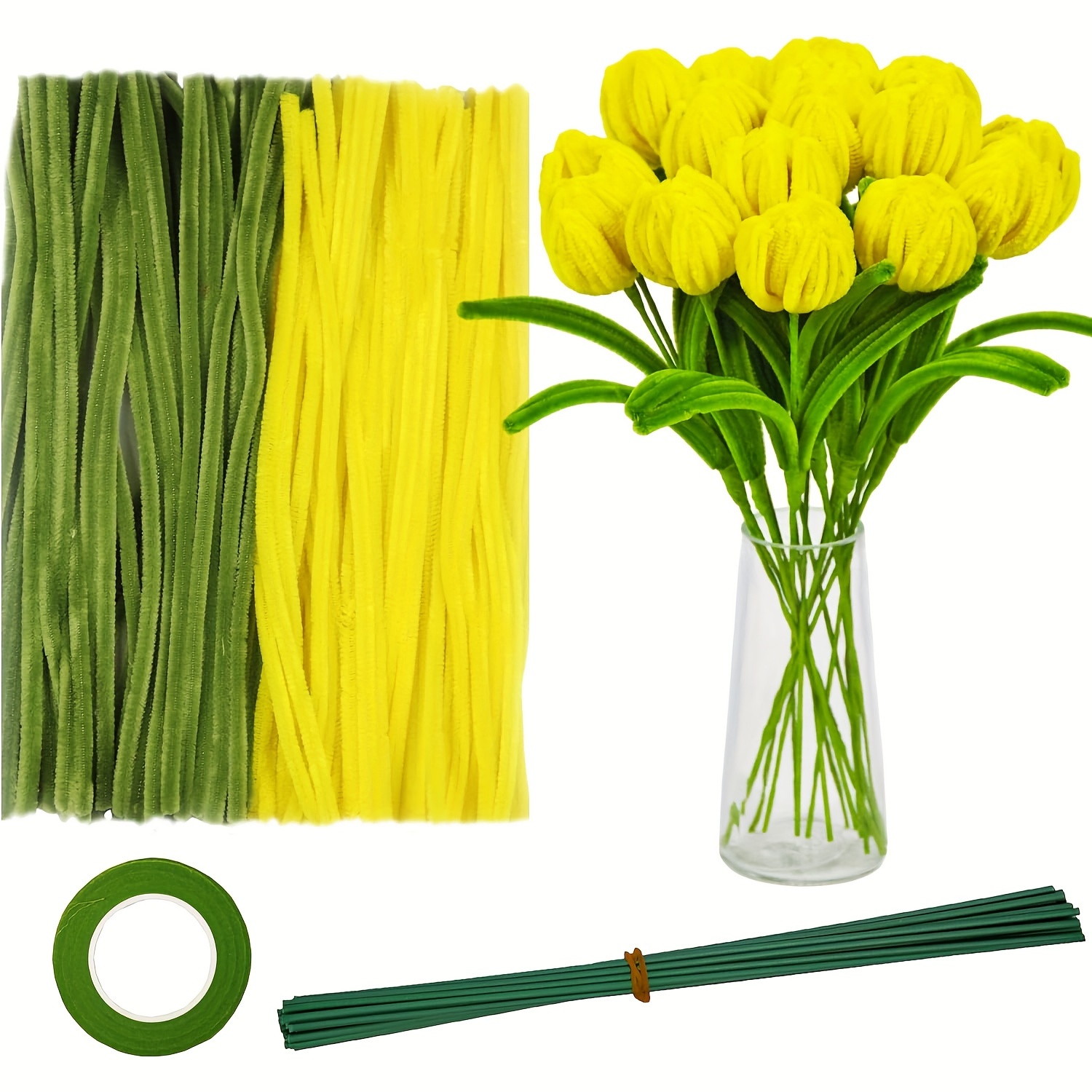 1 Set Handmade Tulips Pipe Cleaners Crafts Flexible Bendable Wire