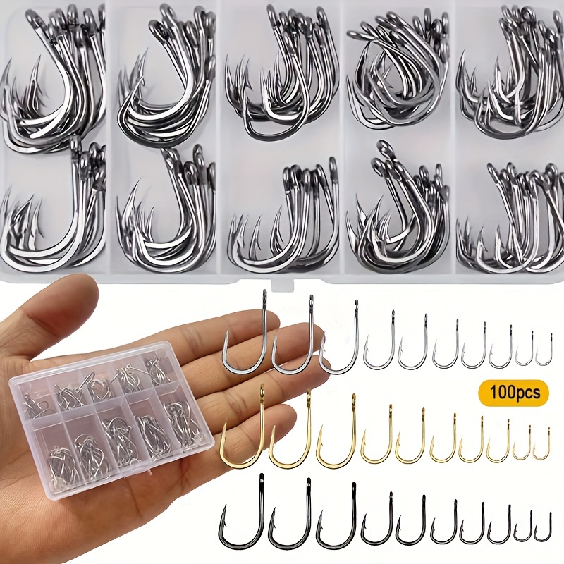 100pcs Fishing Hooks Fishhooks, Fishing Hooks Sea 2 Barbed