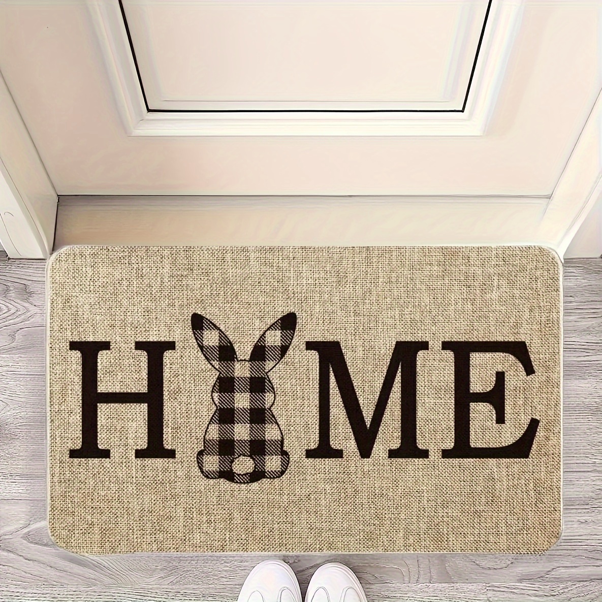 

1pc Happy Easter Rabbit Pattern Floor Mat, Non-skid Absorbent Bathroom Mat, Easter Day Entryway Decorative Rug, Bathroom Accessories, Home Decor