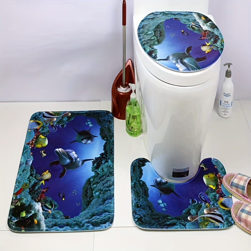 Bathroom Christmas Carpet Set, Bathroom Carpet, U-shaped Outline Cushion,  Toilet Seat Cover, Ultra-soft Microfiber Absorbent Non-slip Bathroom Carpet  With Rubber Backing, Machine Washable Rugs, Bathroom Accessories, Christmas  Decoration - Temu