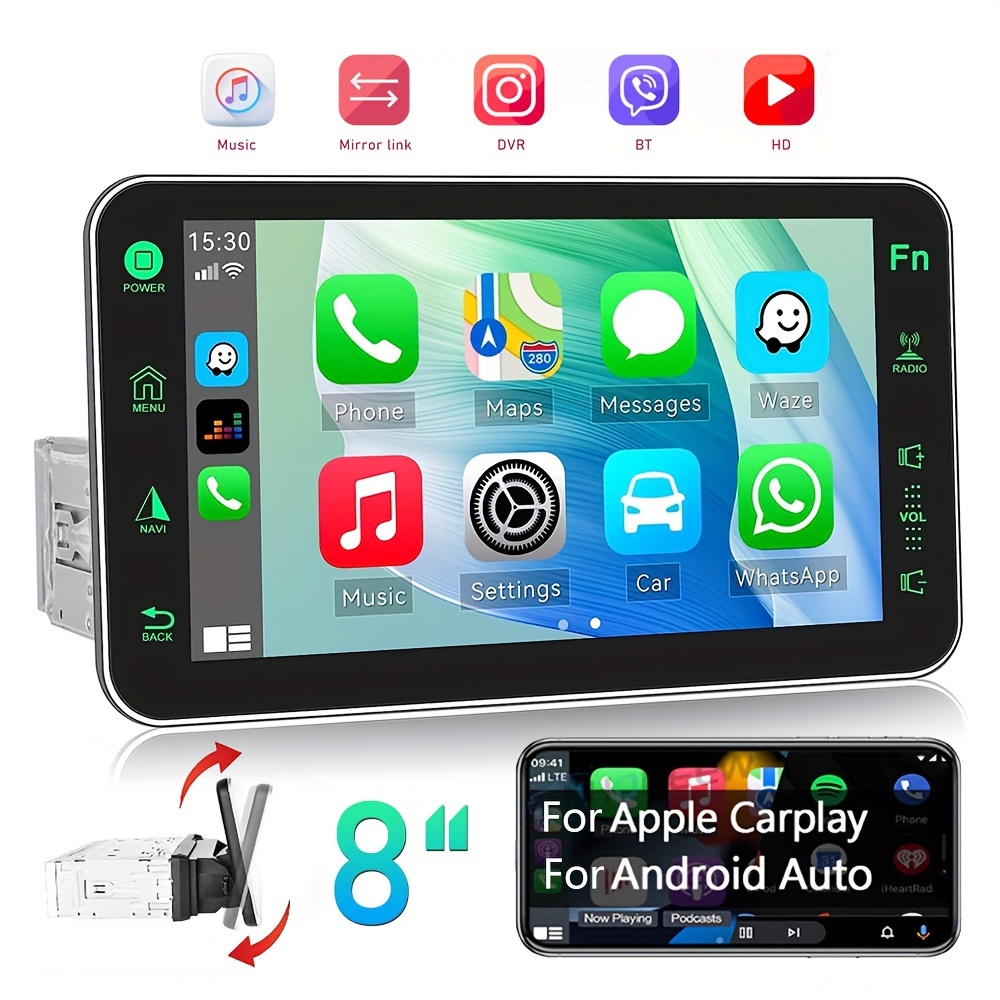 Android 1 DIN 7'' pantalla táctil plegable extraíble GPS WiFi BT