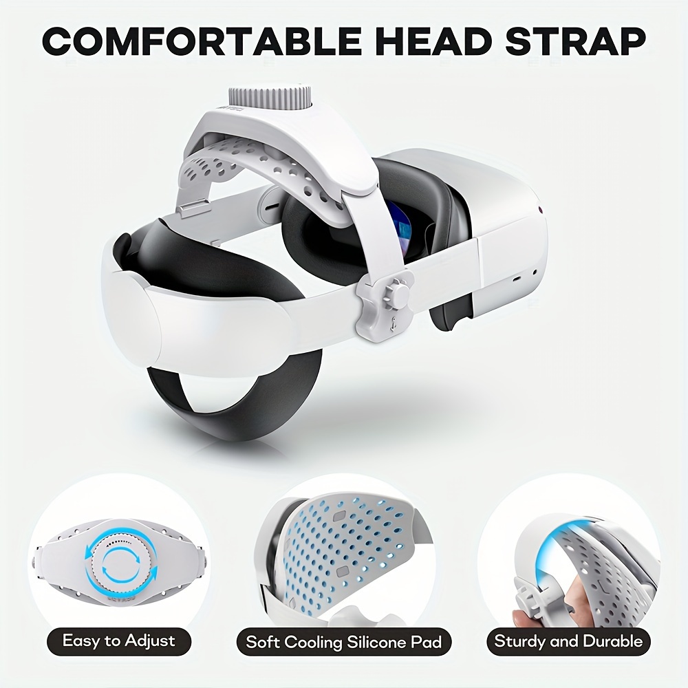 KIWI design Comfort Head Strap Accessories Compatible with Quest 2, Elite  Strap Replacement for Enhanced Support, White/Black