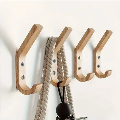 Heavy Duty Wooden Wall Hooks Punch free Decorative And - Temu