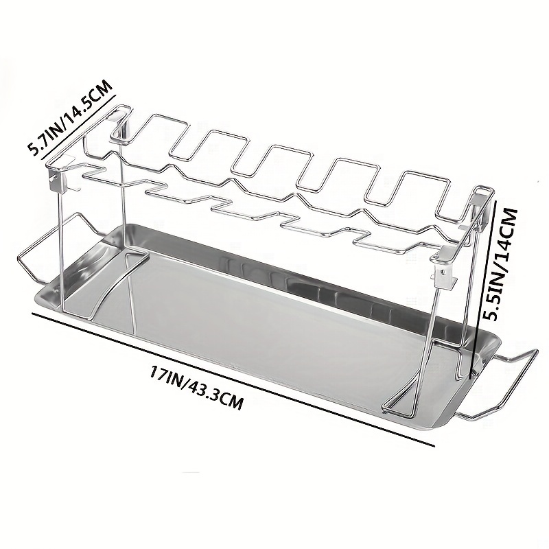Chicken Leg And Wing Rack For Grill Smoker Oven - Easy To Use 12 Slots  Chicken Leg Rack - High Grade Stainless Steel Chicken Wing Rack Chicken