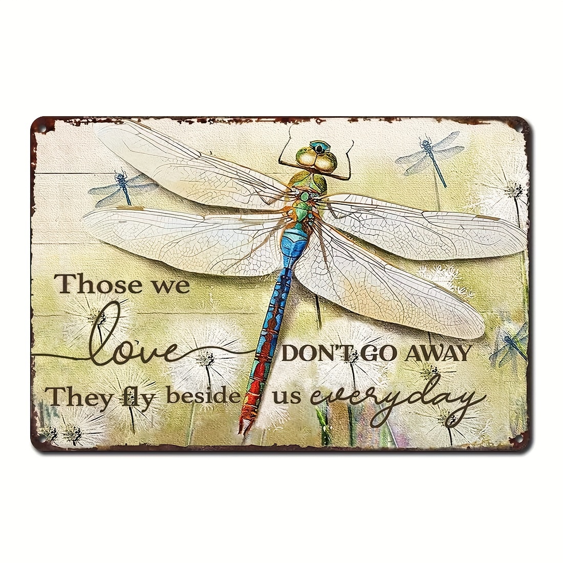 Dragonfly Metai Tin Sign Dragonfly Wall Art Those We Love Don'T Go Away  They Fly Beside Us Every Day Signs Dragonfly Gifts For Women Quote Metal  Sign Dragonfly Wall Decor Just Breathe