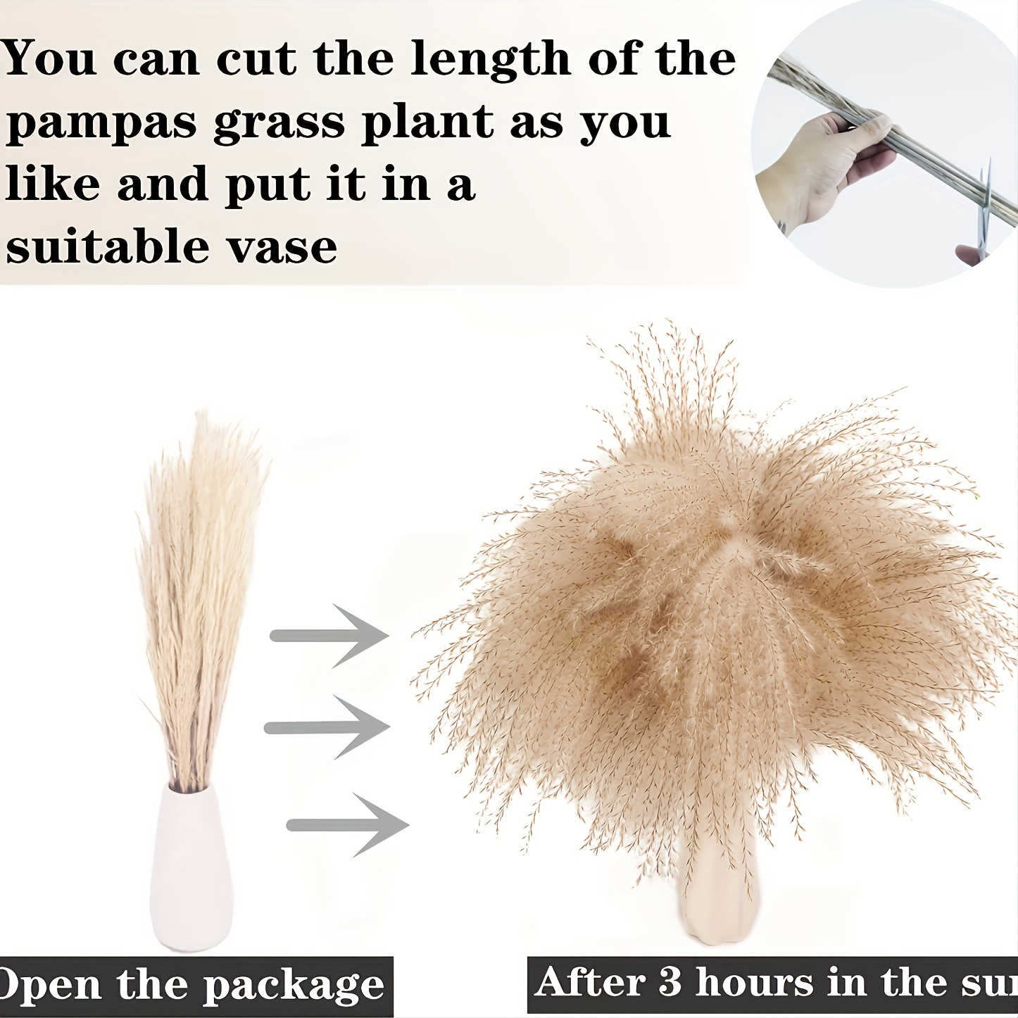 100pcs Boho Natural Dried Pampas Grass Decor Set