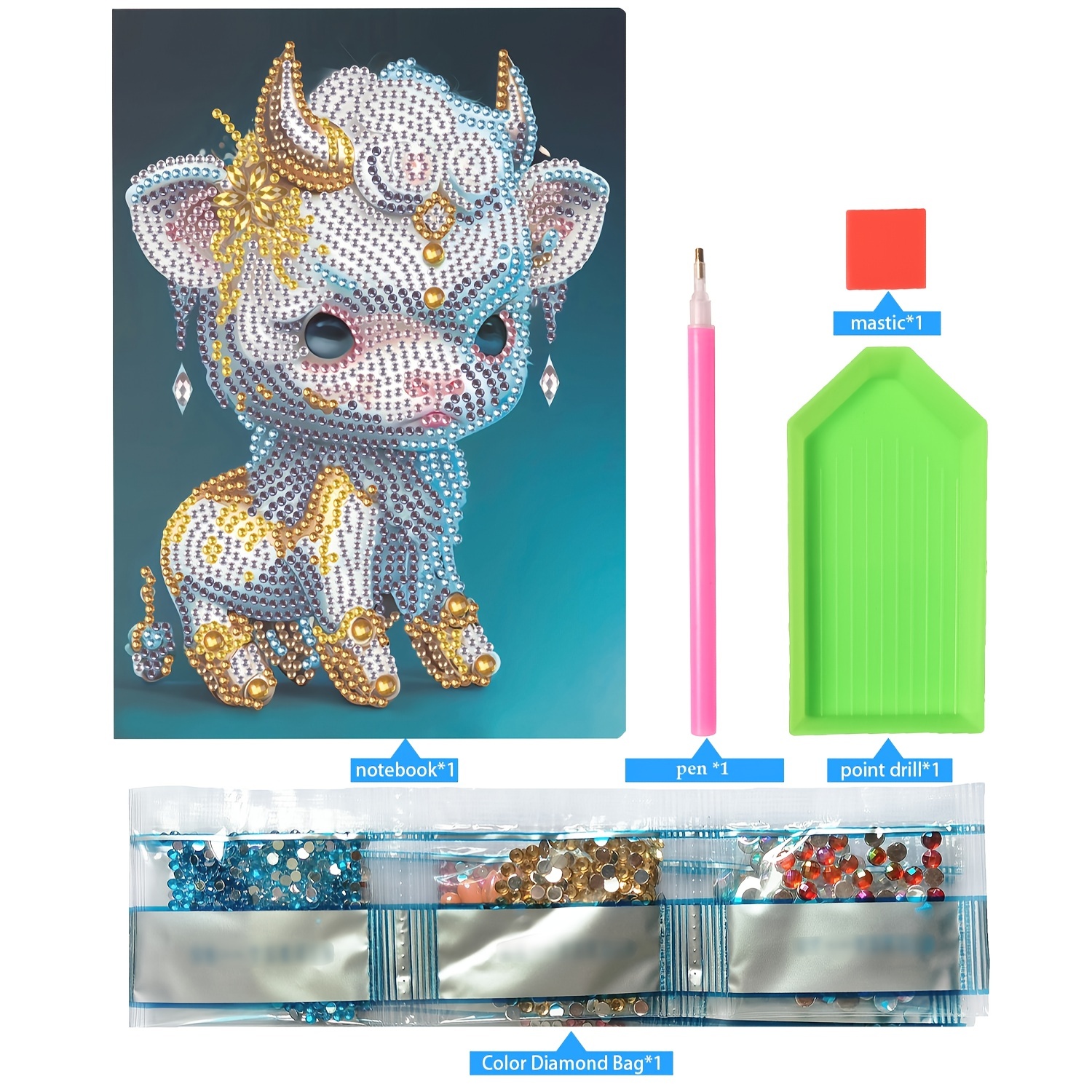 DIY Diamond Painting Kit for Kids Cartoon Animal Crystal