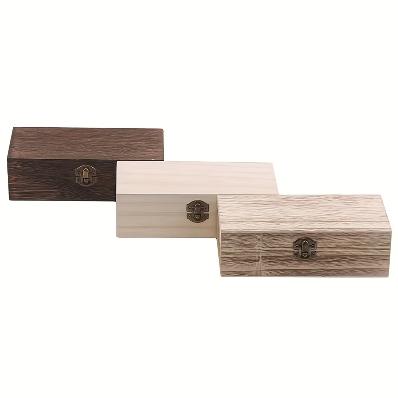 Wooden Box Storage Box With Slide Top Natural Candlenut Card - Temu