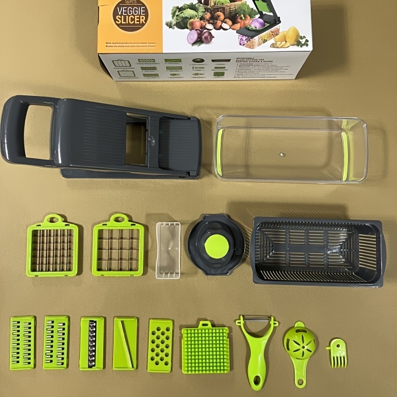 1 Set Vegetable Chopper, Pro Onion Chopper, Multifunctional 13 in 1 Food  Chopper, Kitchen Vegetable Slicer Dicer Cutter,Veggie Chopper With 8  Blades,Carrot and Garlic Chopper With Container