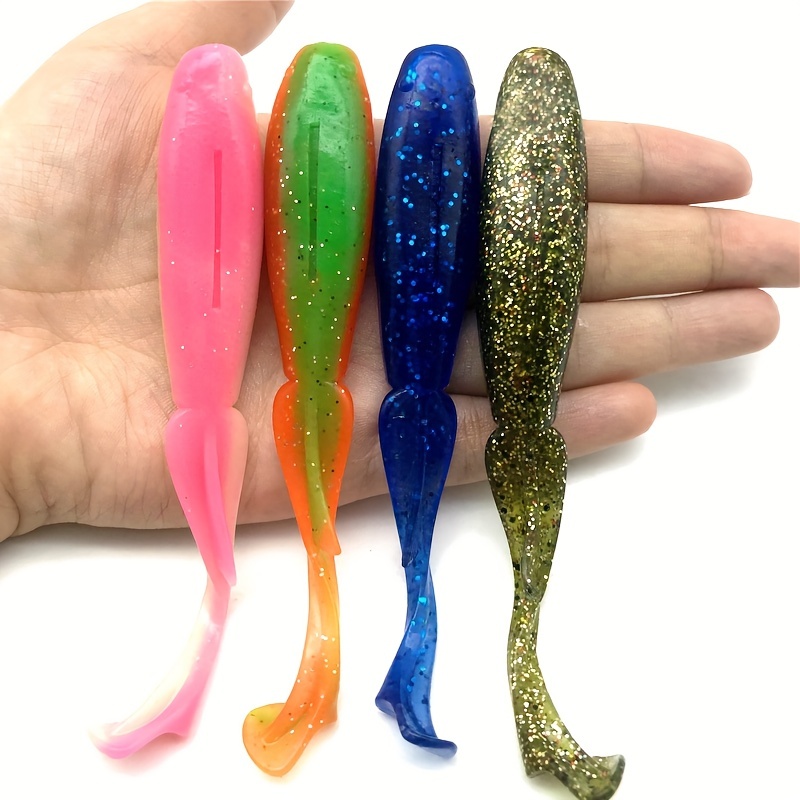 3pcs Fishing Lures, 12.5cm/4.9in/0.39oz Soft Lure T Tail Artificial Bait  Fishing Gear Accessories
