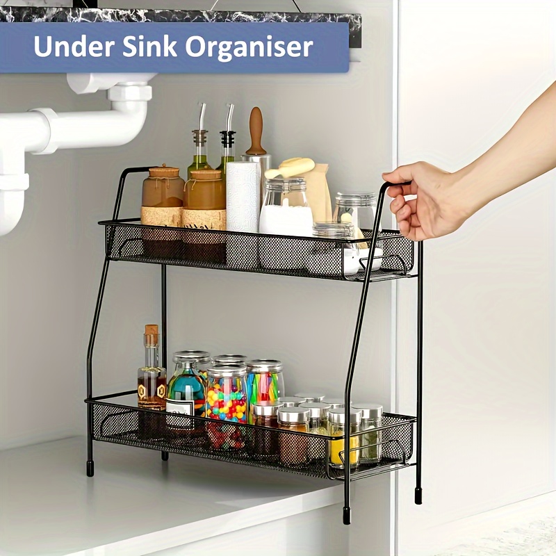2-Pack Adhesive Shower Caddy Bathroom Shelf Expandable Wall Mounted No  Drilling Storage Organizer Rotating Rack for Bathroom Kitchen