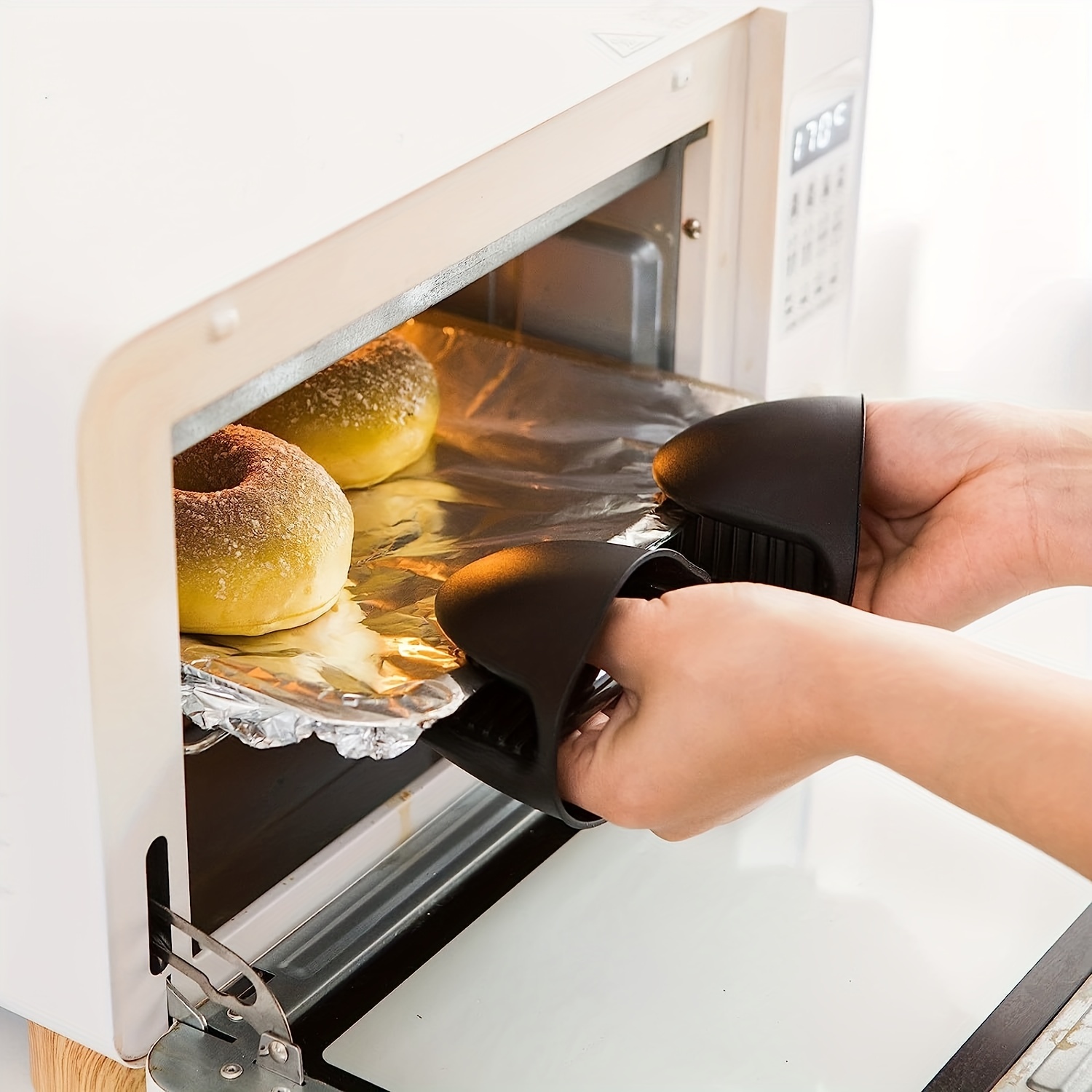 2 Pack Silicone Mini Oven Mitt Gloves Kitchen Cooking Heat