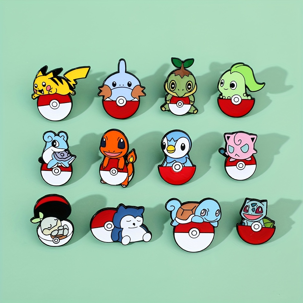 Funny Enamel Pins Gothic Pikachu Squirtle Alloy Brooches - Temu