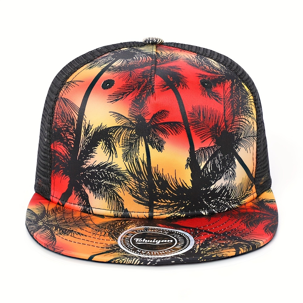 New Coconut Tree Print Snapback For Men Women Adjustable Baseball