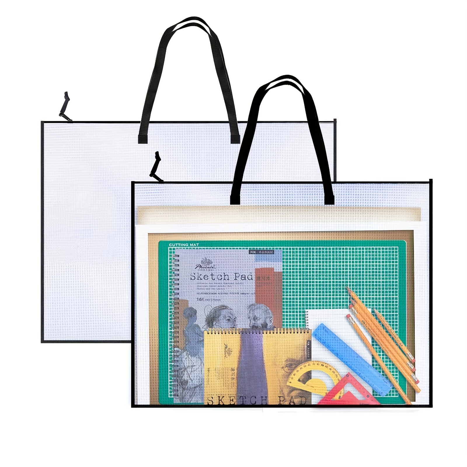 Art Portfolio Bags Posters Storage Bag With Zipper - Temu