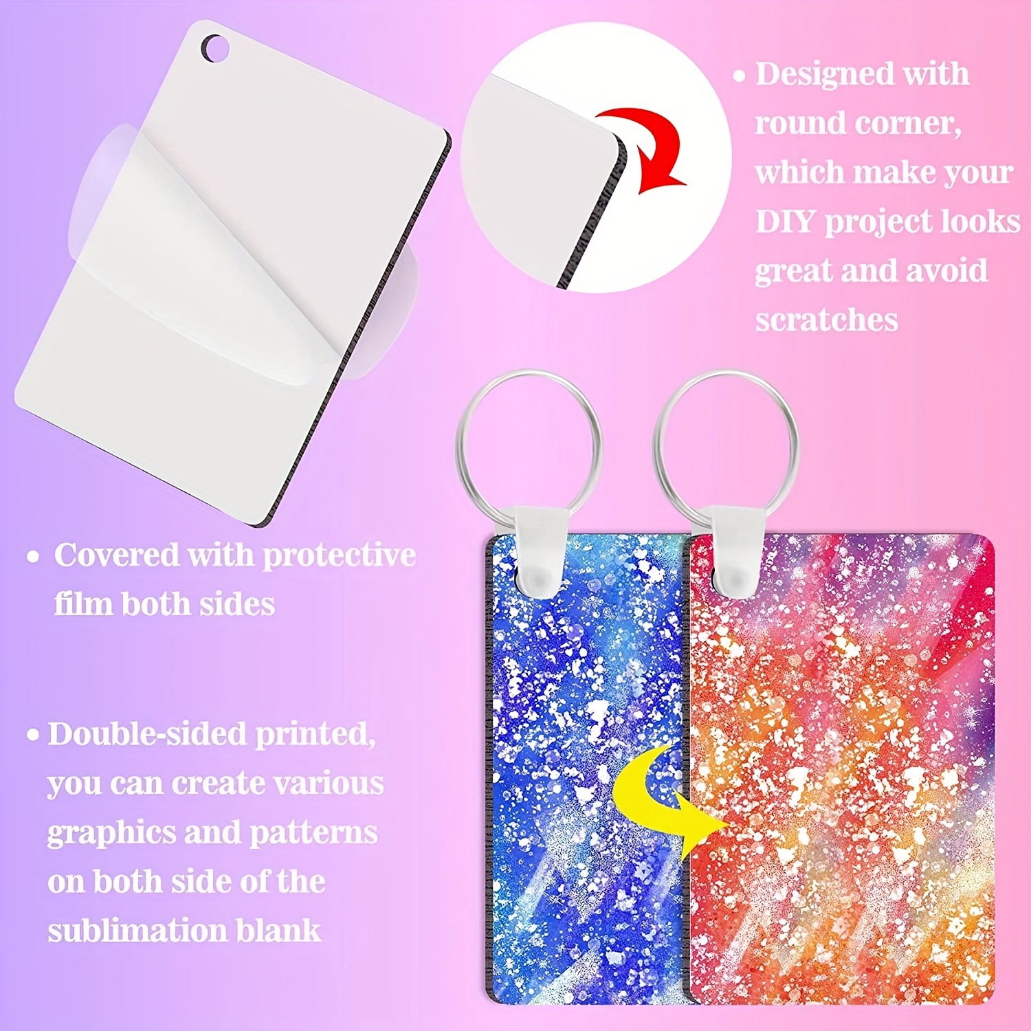 Blank Sublimation Key Chains Wholesale Includes iPhone OR Android