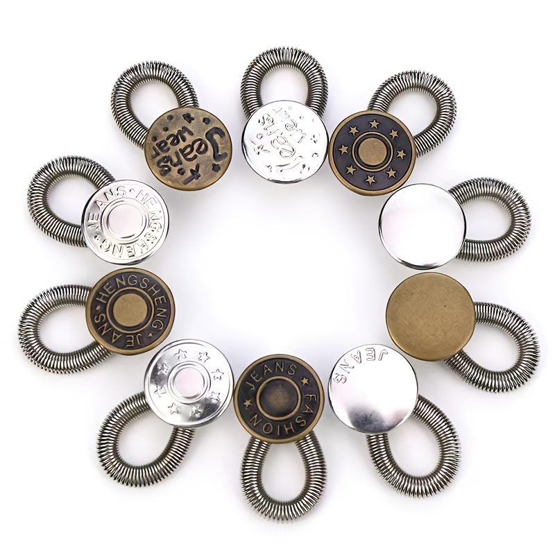5Pcs Snap Fastener Metal Buttons for Clothing Jeans Perfect Fit Adjust  Button self Increase Reduce Waist