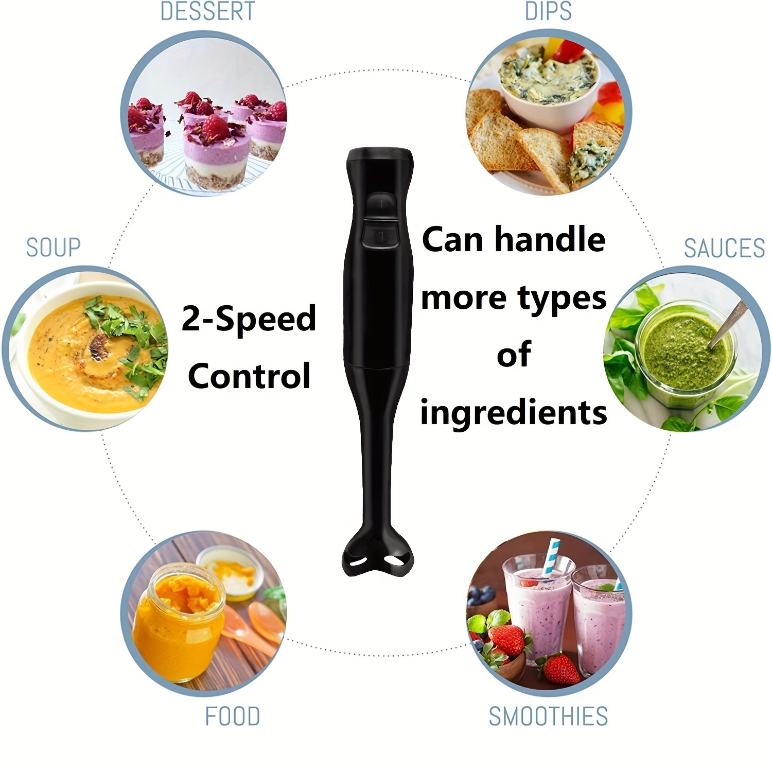 Hand Blender, Handheld Stick Blender With Ice Chopper, Stainless Steel  Whisk And Milk Frother For Smoothie, Sauces,puree, Soup, Milk Coffee,  Kitchen Stuff Kitchen Accessories Home Kitchen Items - Temu