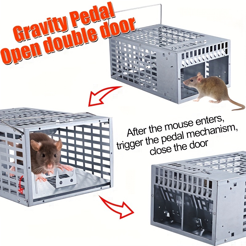 Humane Mouse Trap,Combined Automatic Continuous Rat Traps Cage, Extended  Metal Rat Trap,Sensitive Pedal Trigger, Easy to Set Mice Catcher for Indoor