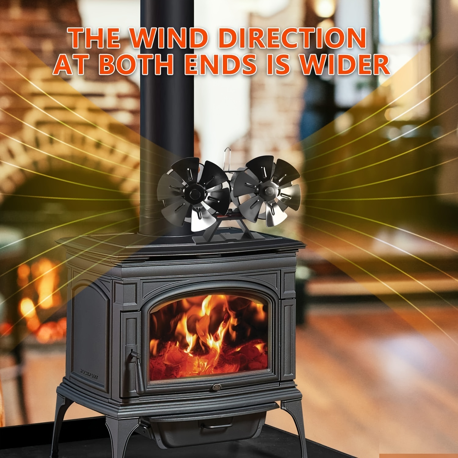 Heat Powered Wood Stove Fan With Magnetic Thermometer - 12 Blades For  Efficient Heat Distribution - Essential Fireplace Accessory For Fall And  Winter - Perfect Thanksgiving, Halloween, And Christmas Gift - Temu