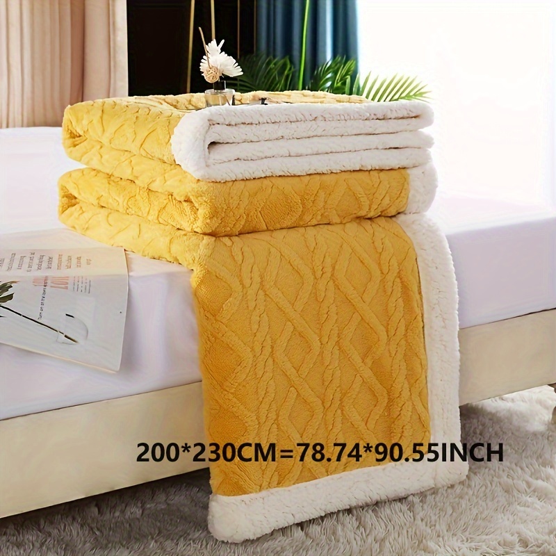 Plaid Couverture Jacquard Beige Ivoire HUIEYE 70x100cm - Douce Flanelle Pour Bébé Et Enfant