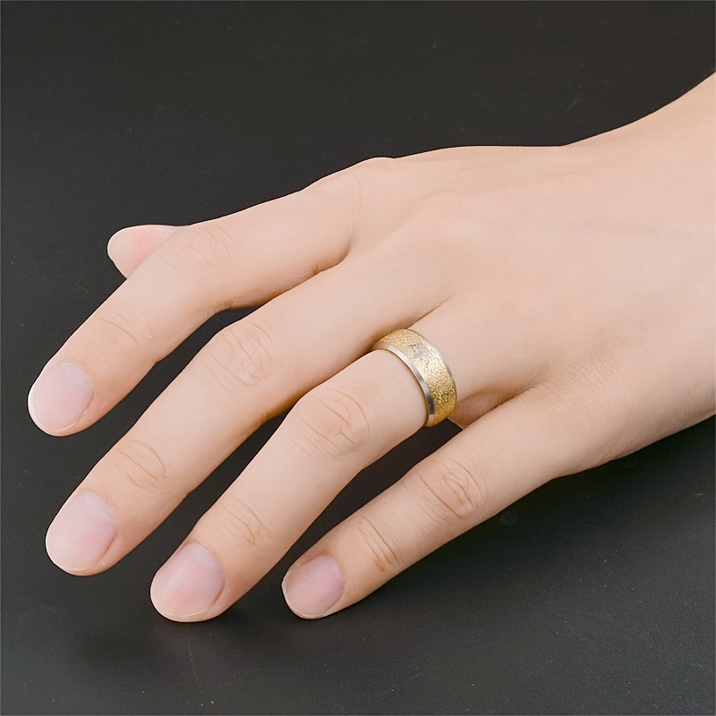 1PC 18K Gold Plated Stainless Steel Wedding Couple Ring Engagement