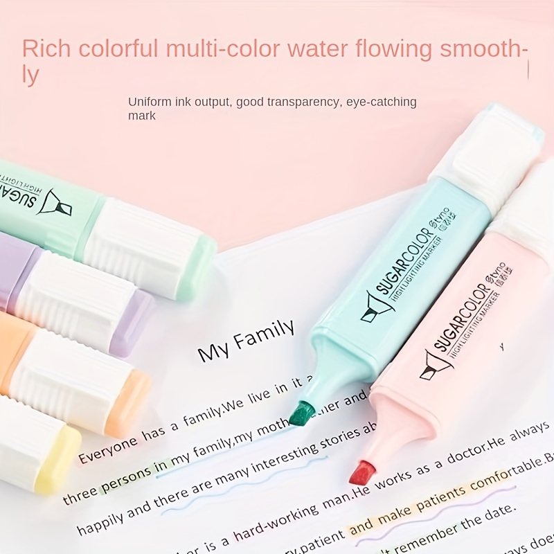 ZEYAR Highlighter, Chisel Tip Marker Pen, AP Certified, Assorted Colors,  Water Based, Quick Dry (6 Candy Colors)