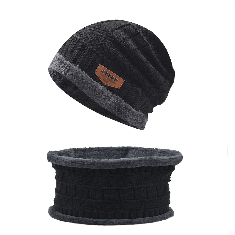 1 Pieza orejeras de lana más cálidas de color Gris/Negro para hombre para  otoño e invierno
