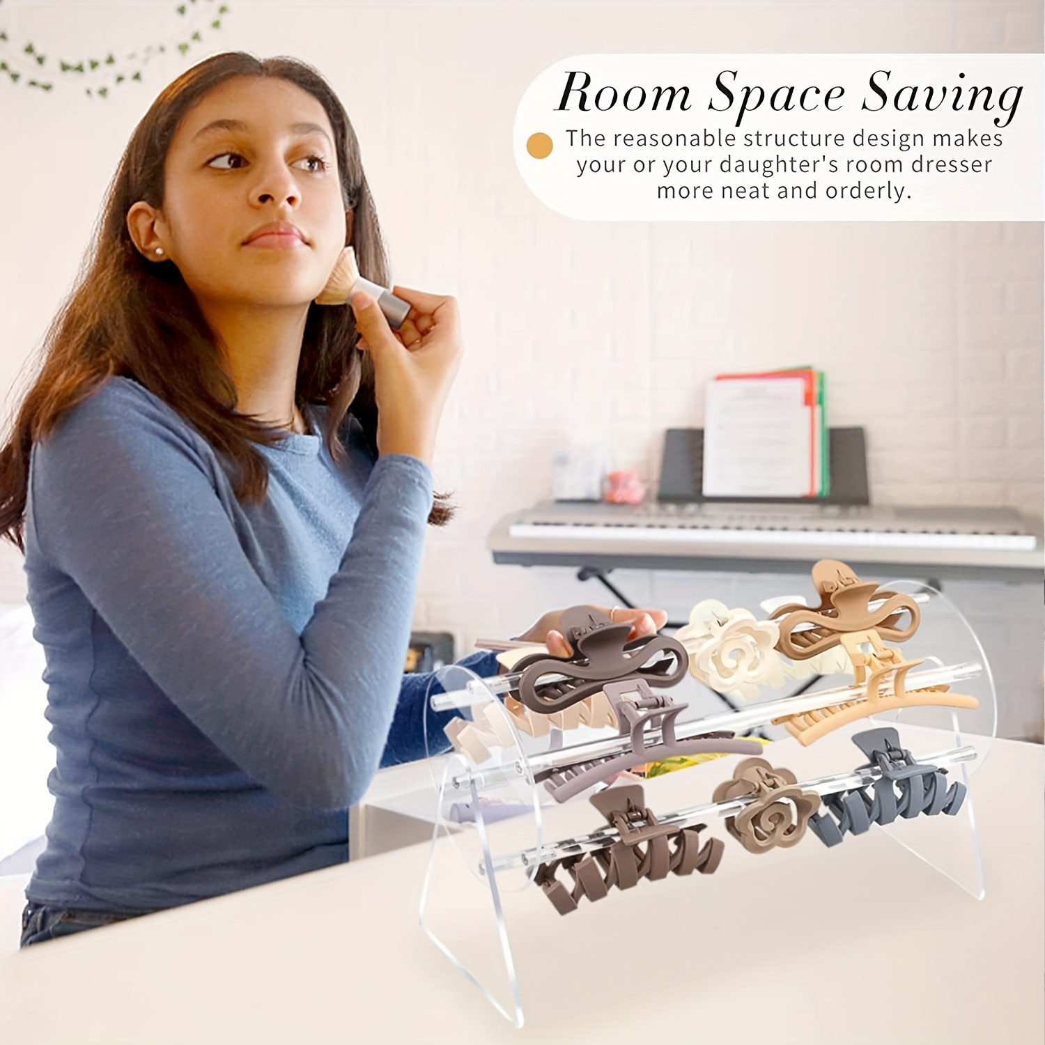 Transparent Acrylic Rotating Hair Claw Clip Display Holder