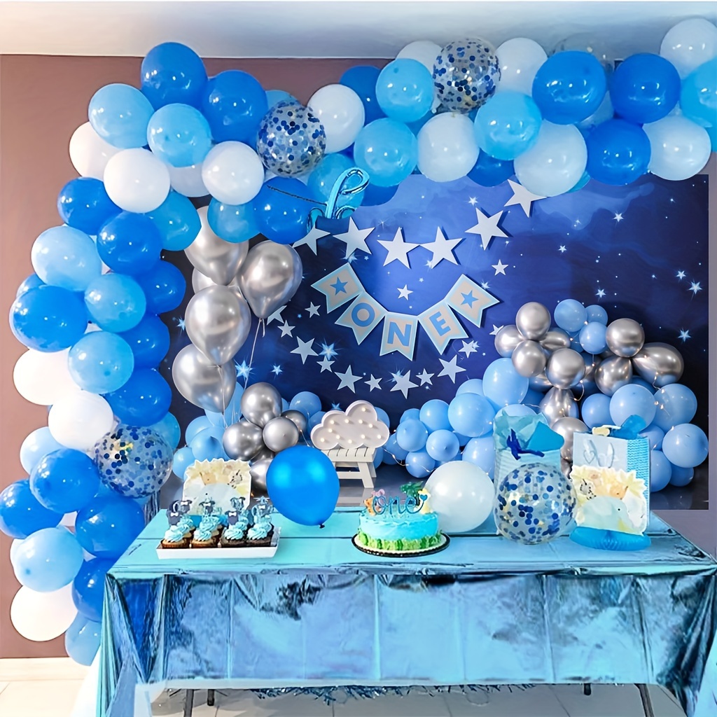 Happy 1st Birthday Banner, Boy 1st Birthday Backdrop, Blue and White First  Birthday Backdrop for first Birthday Decorations for Boys, 1st Birthday