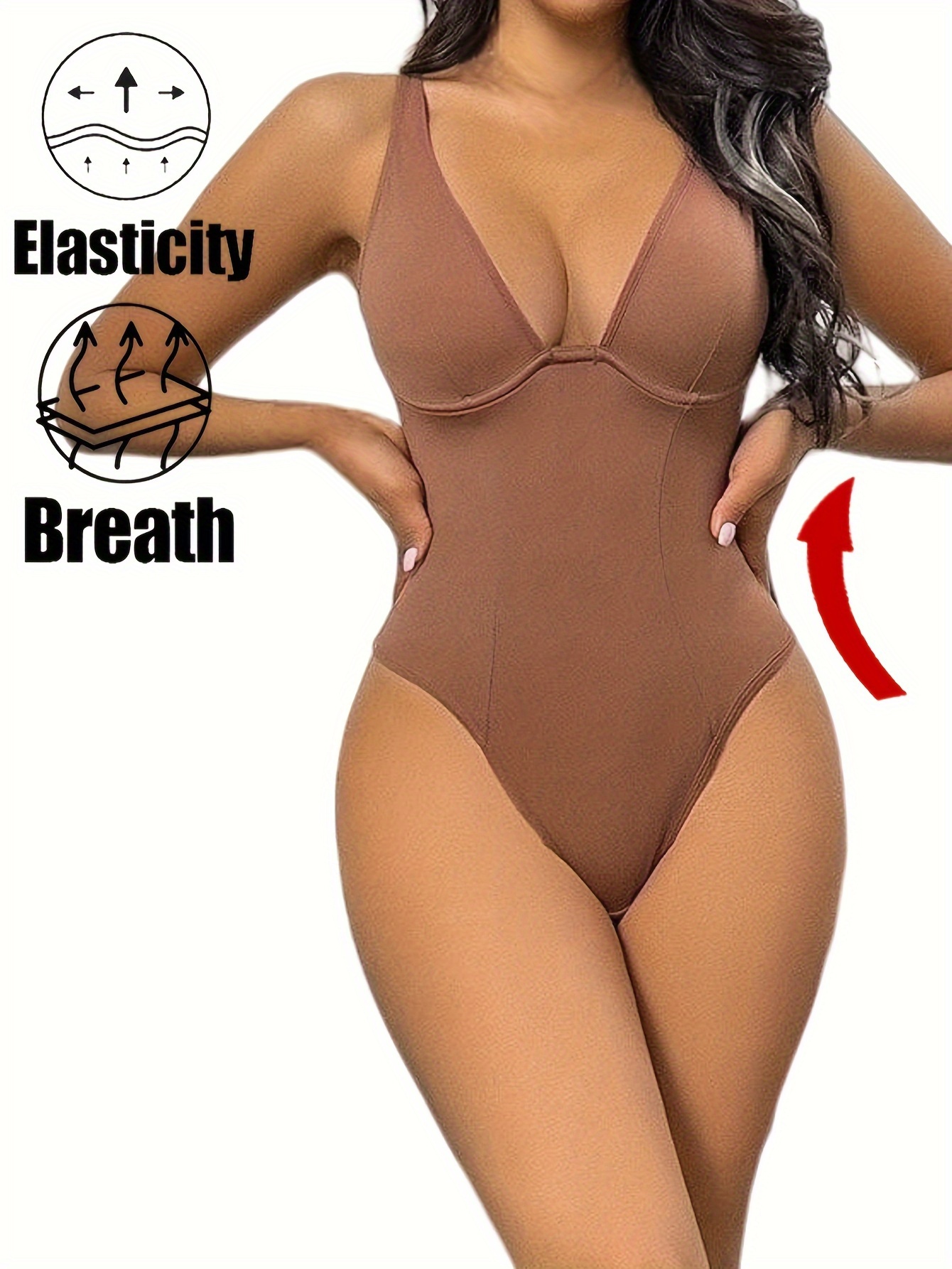 nsendm Female Underwear Adult Compression Bodysuit for Women Seamless Body  Shaping Bodysuit Belly Controlling Butt Sweat Vest for Women plus(Black, L)