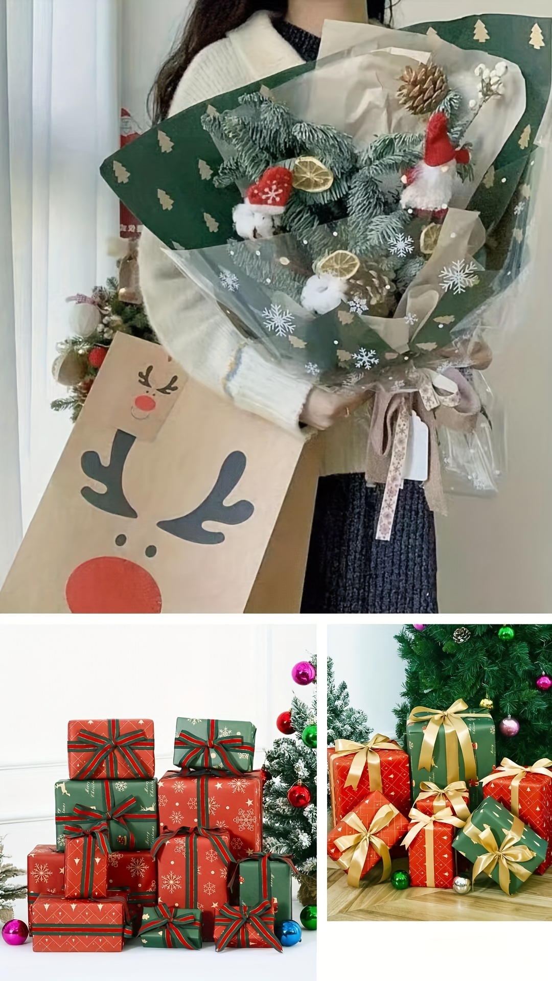 Kit demballage cadeau de Noël, Emballage cadeau de ficelle, Emballage cadeau  de cerf, Noël rustique, Ruban de Noël, Emballage de cadeau de Noël, Emballage  cadeau en argent -  France