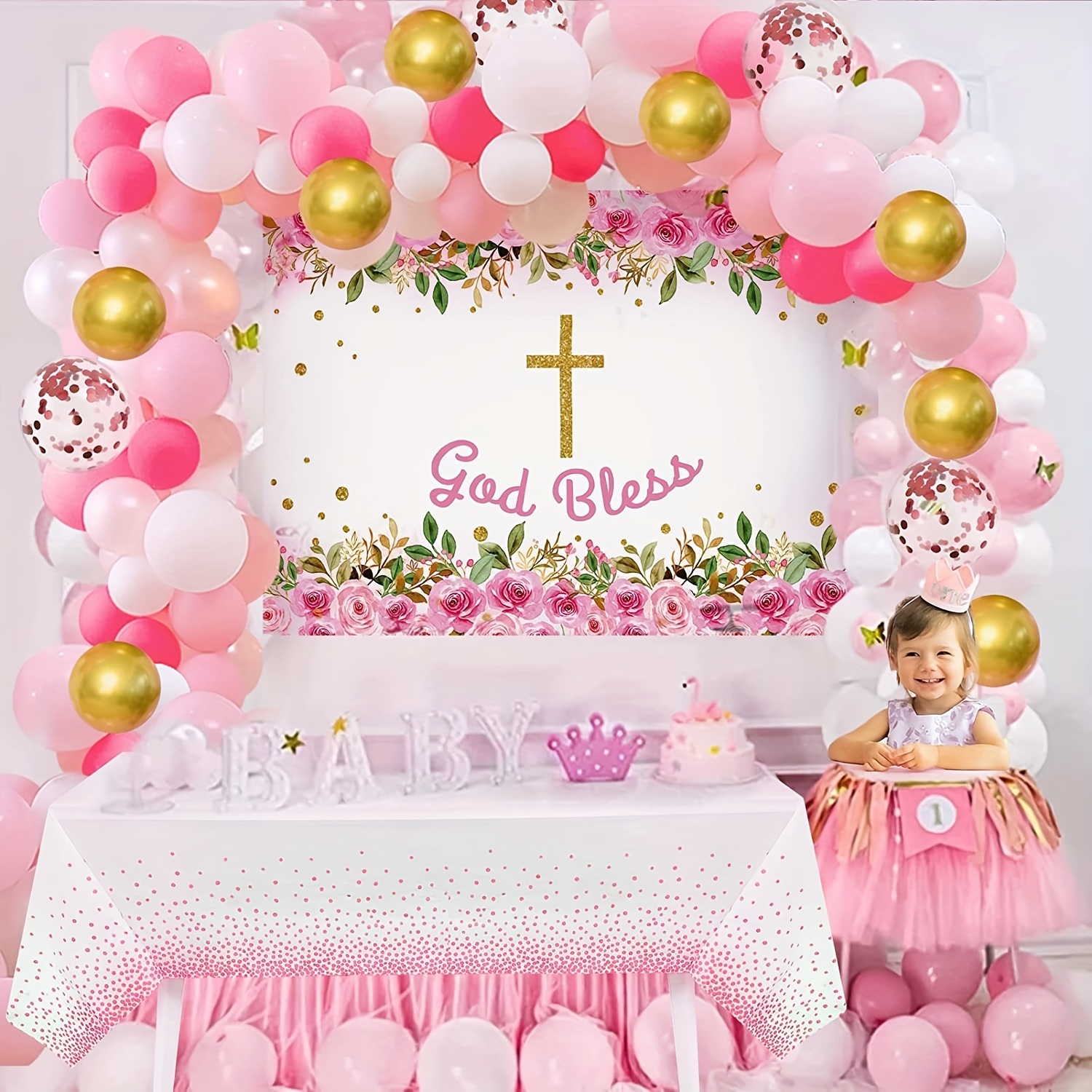 5 Ideas para decoraciones de globos para bautizos  Ideas de bautizo,  Decoración con globos bautizo, Globos para bautizo