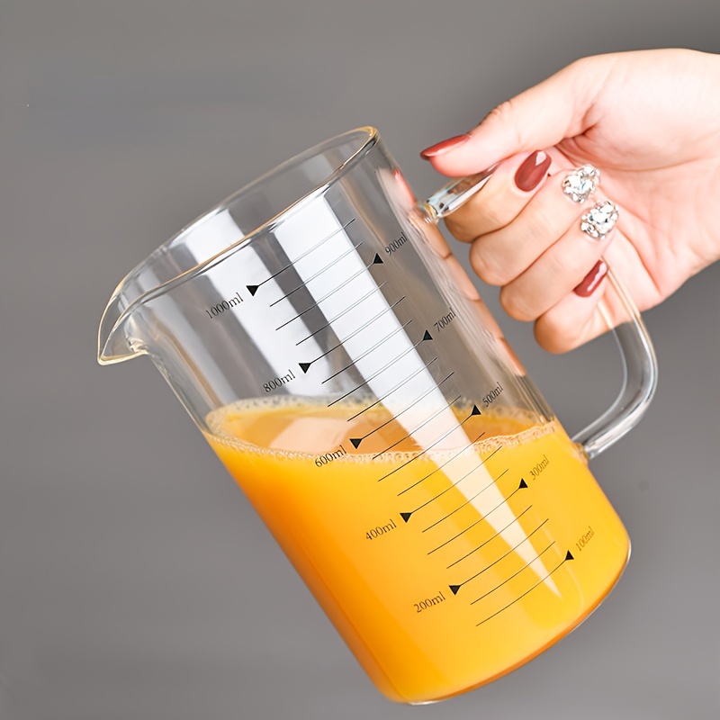 High Temperature Resistant Glass Measuring Cup With Scale - Temu