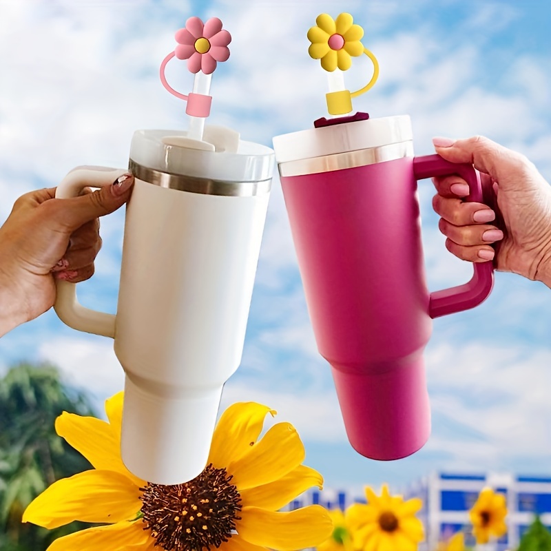 Dust Cap Straw Cover Cap 4PCS Silicone Straw Topper Compatible with Stanley  30&40 Oz Tumbler with Handle Water Cup - AliExpress