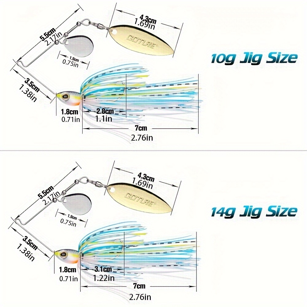 Fishing Lures Spinner-Bait 6pcs Bass Fishing Lures Hard Metal Spinnerbait  Buzzbait Kit Spinner Jig Lures for Bass Trout Salmon Walleye Freshwater  Saltwater Fishing - Yahoo Shopping