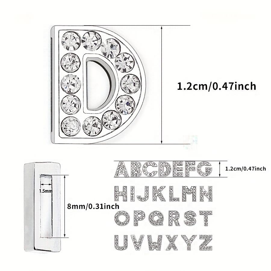 SparkleCraft Rhinestone Letter Charms 8MM/10MM DIY Pet Name Tags