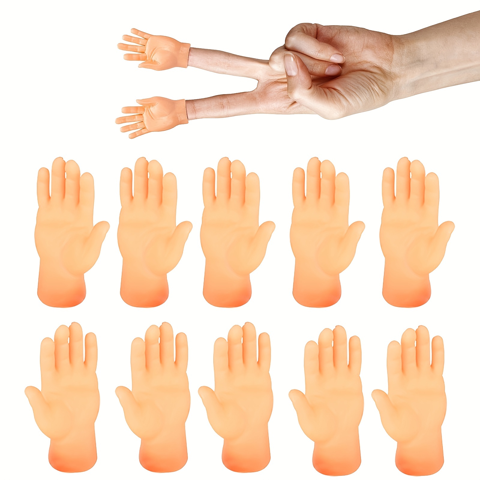 Simulation little hands funny mini hands foot finger sleeve silicone hand  puppet novel prank finger toys