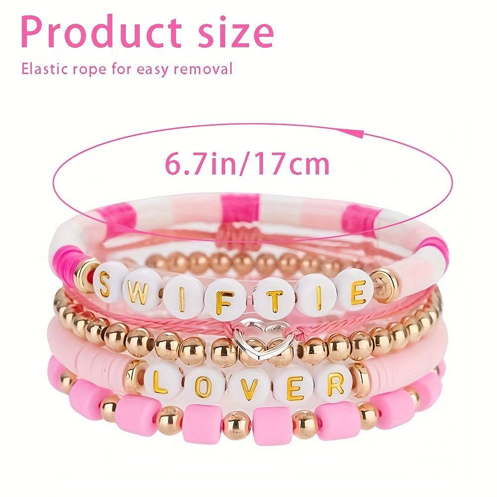 Pink eras tour friendship bracelets