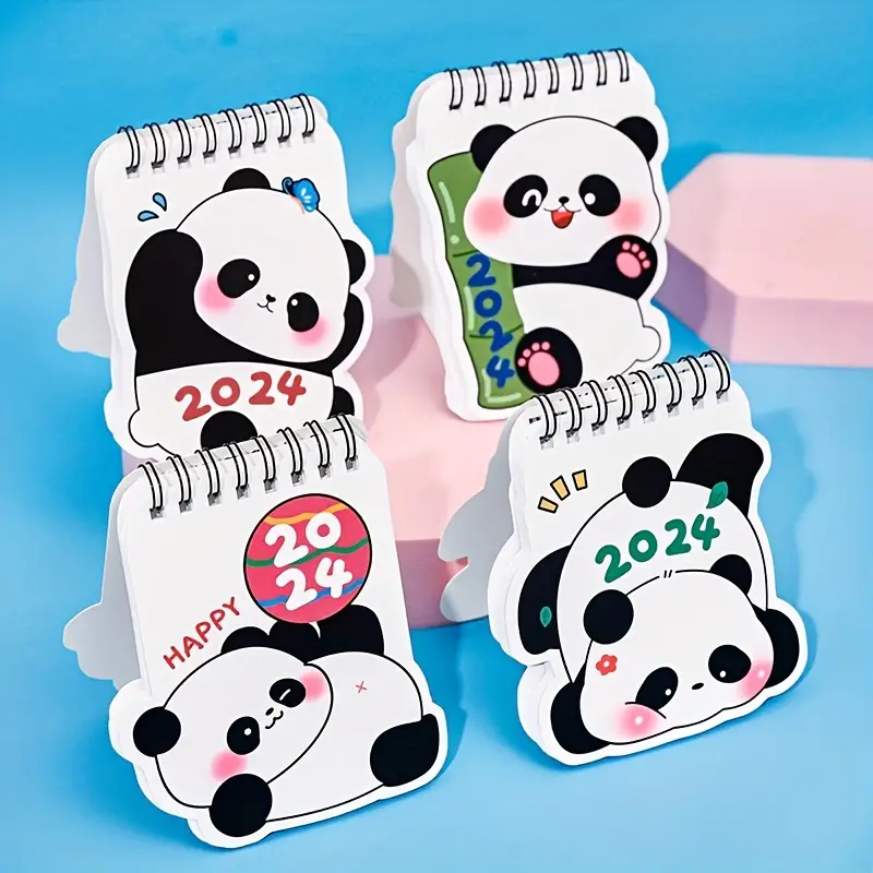 Cute Cartoon Panda Shape Mini 2024 Desk Calendar Student - Temu