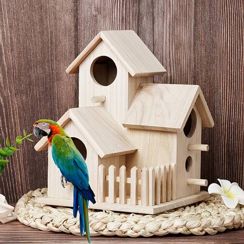 beautiful wooden bird house perfect for hanging and keeping small animals safe