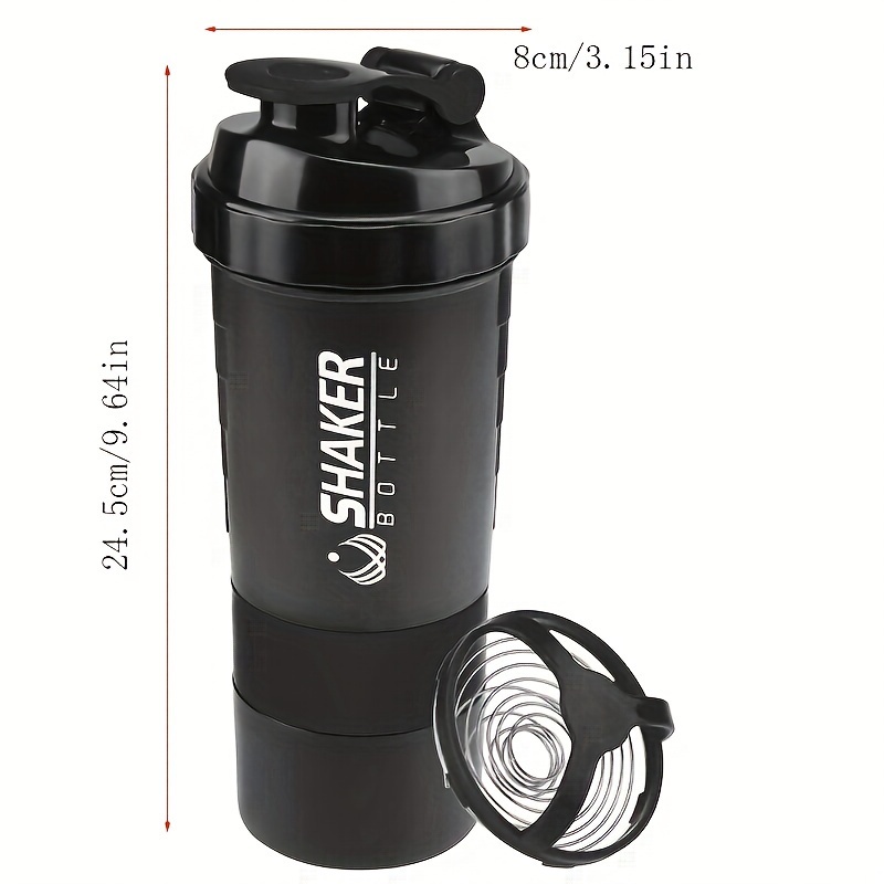 500ml Portable Protein Shaker Cup with Powder Storage Container