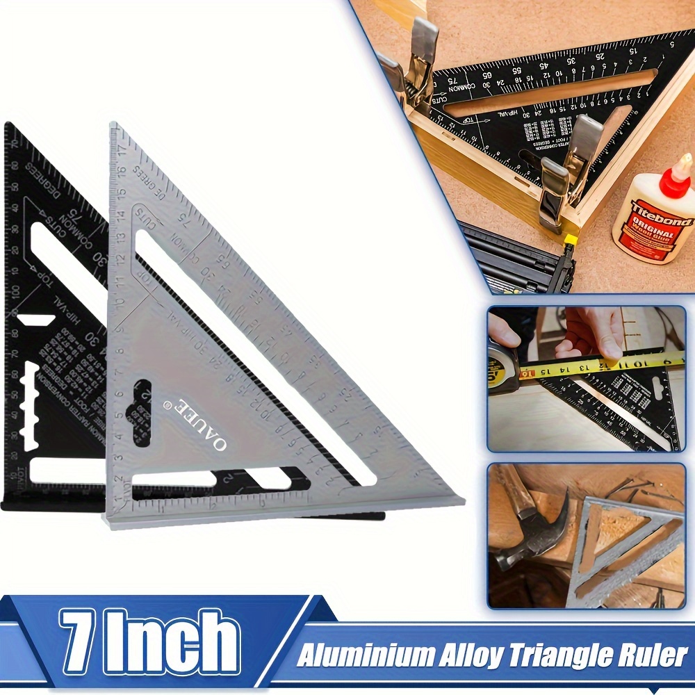 12 Pouces Equerre Menuisier en Alliage D'aluminium, Regle Triangle Métrique  pour Mesure D'angle Charpentiers Ingénieurs (Noir) : : Bricolage