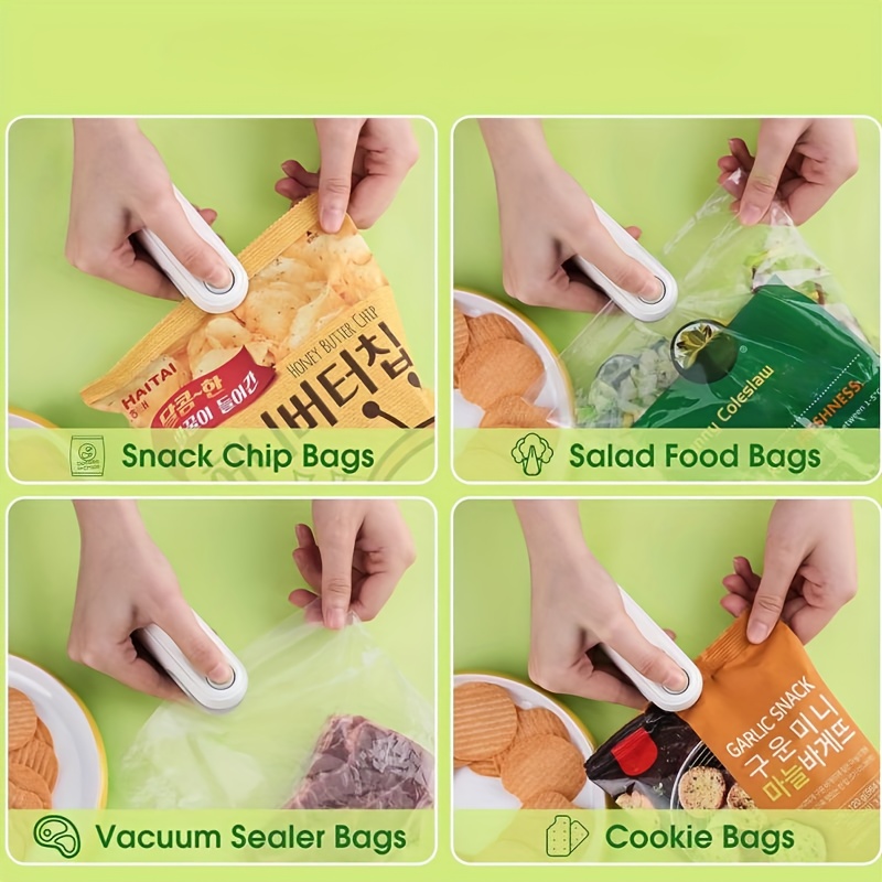 Mini Chip Bag Heat Sealer, Portable Food Sealer, Bag Resealer for Food  Storage, Handheld Sealing Machine for Candy Bag, Pet Food Bag, Snack Bags,  with