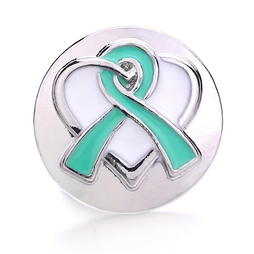 1pc Ribbon Round Button 18mm Drill Buckle Bangle DIY Accessories